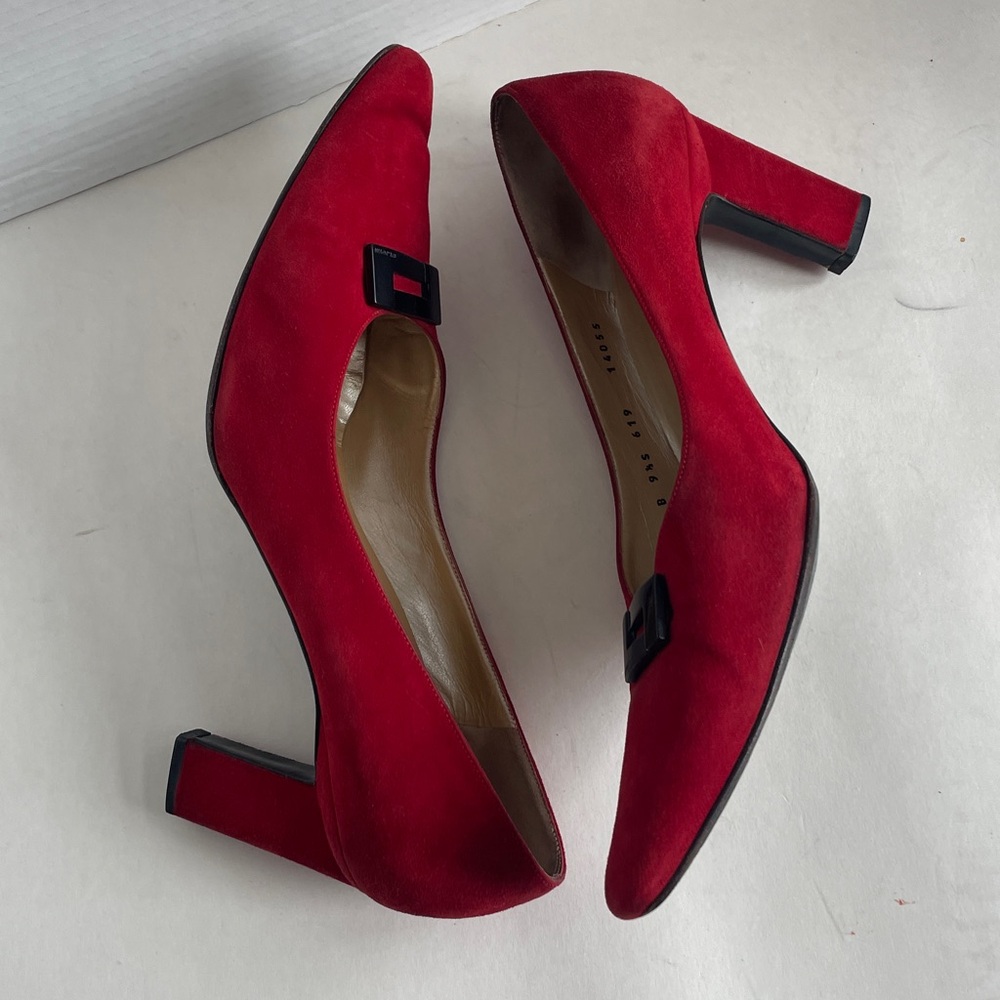 St. John Red suede shoes 9.5 Pumps - Picture 8 of 11